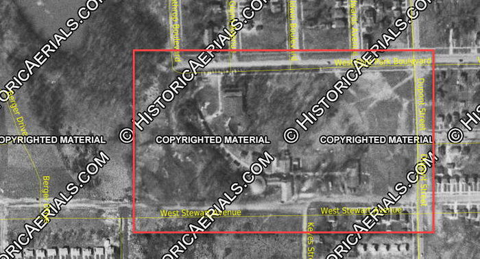 Flint Park (Flint Amusement Park) - 1954 Aerial Photo (newer photo)